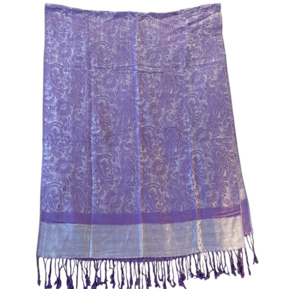 Pashmina Purple Paisley scarf. Gorgeous and perfect for‎ Spring 🪻🪻 - Picture 1 of 5